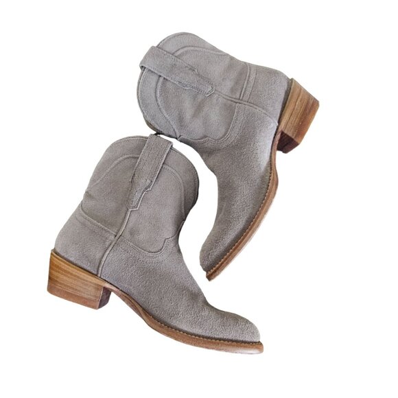 Tecovas Gray Suede Ankle Boots - Picture 9 of 14